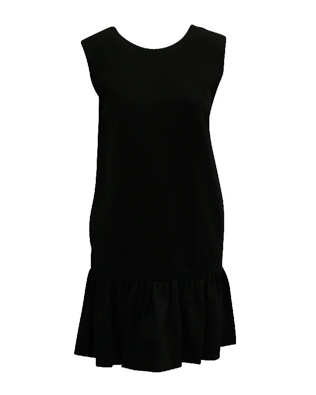 Best Offers of the Month!MSGM Ruffled Hem Mini Dress in Black Viscose