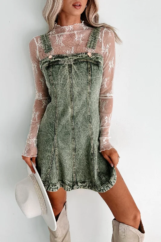 Hottest Discounts of the Year!My Mission In Life Washed Denim Overall Dress (Olive)