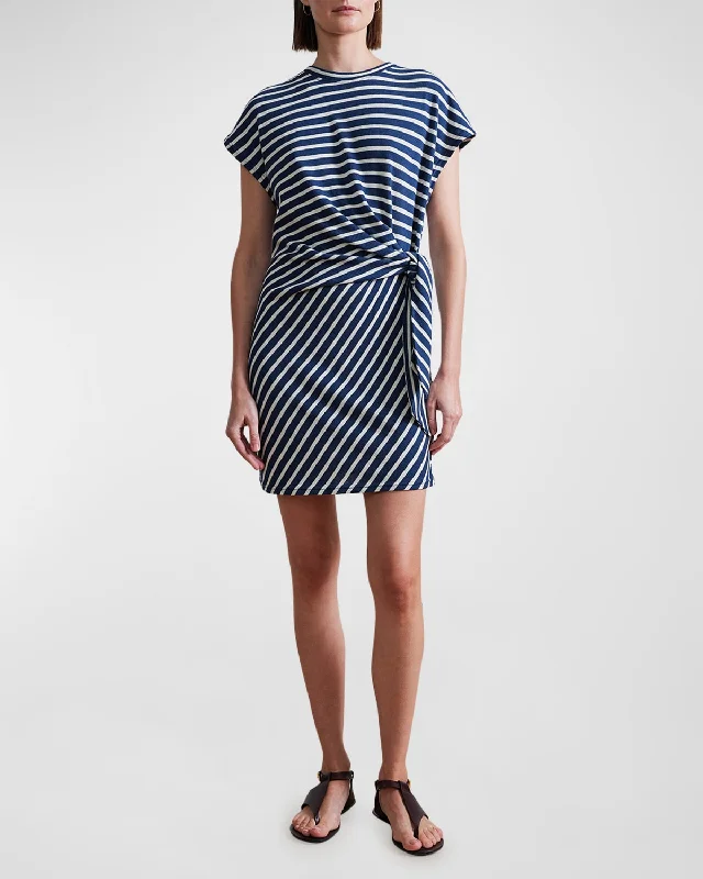 More Discounts, More Joy!Nina Striped Mini Dress with Tie Detail