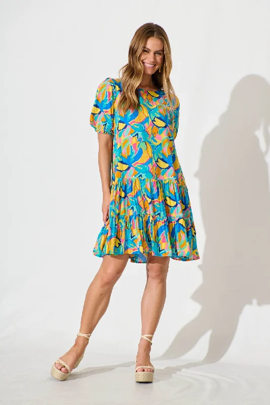 Enjoy Huge Discounts Now!Nyla Smock Dress in Blue Multi