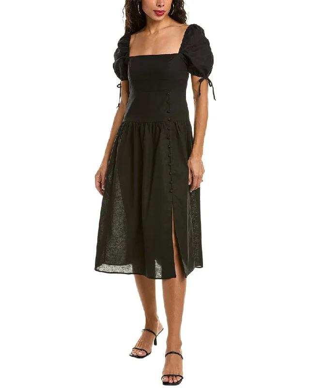 Save More When You Shop More!O.P.T. Adelaide Linen-Blend Midi Dress