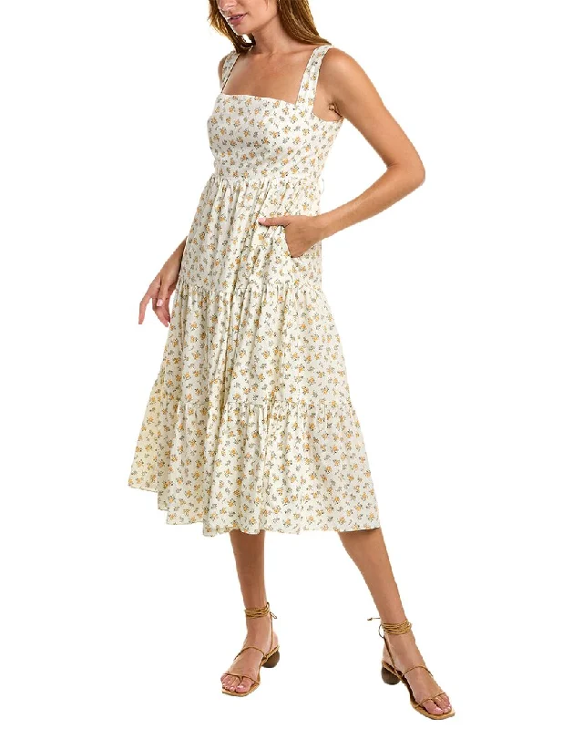 Massive Price Cuts!O.P.T. Billie Linen-Blend Midi Dress