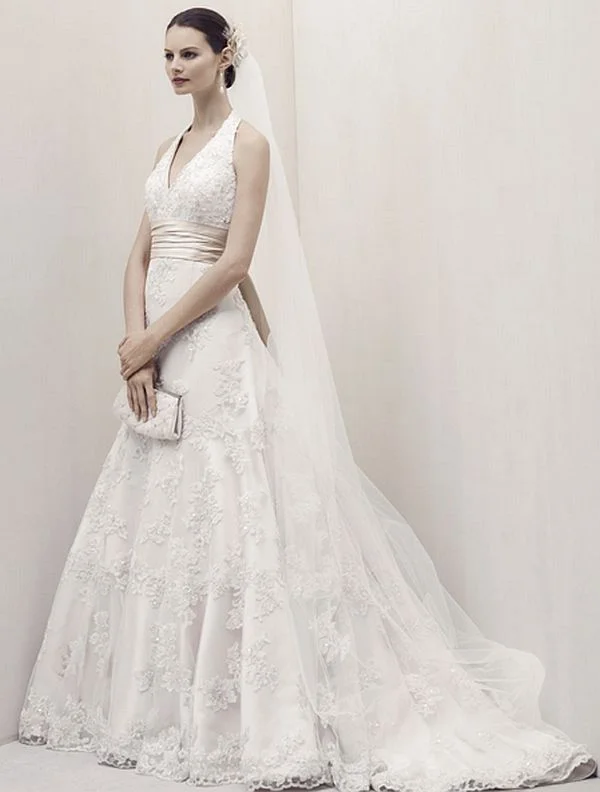 Your Favorite Sale is Back!Oleg Cassini Ivory/Champagne- Aline Halter