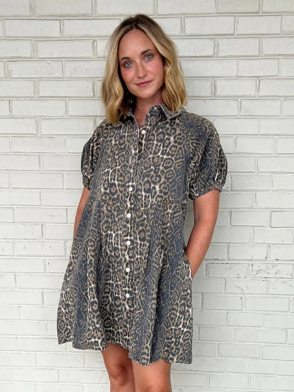 Today Only – Don’t Miss It!On The Prowl Button Front Cheetah Dress