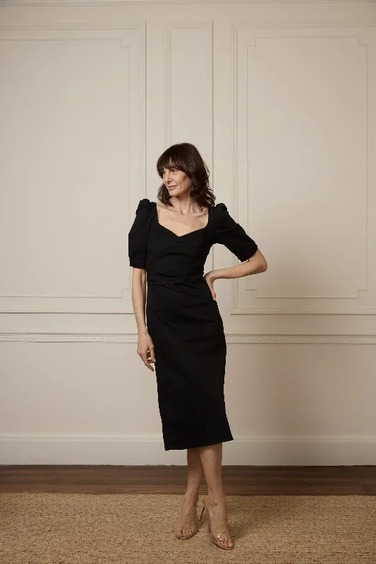 Hurry, Sale Ends Soon!Patty The Hourglass Dress | Blackest [Dark Wash]