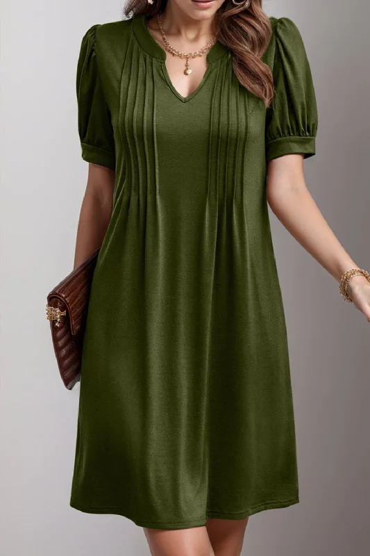 Unbeatable Prices!Chic notched short sleeve dress