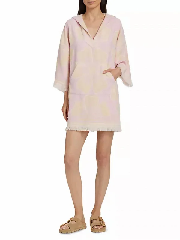Incredible Savings Inside!Pop Hooded Towel Mini Dress In Pink/cream