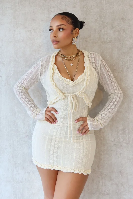 Instant Savings Await!Rafaela Lace Dress with Cardigan SET