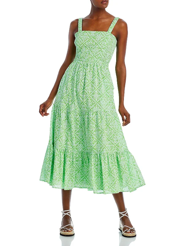 Your Exclusive Offer Awaits!Regina Womens Cotton Printed Midi Dress