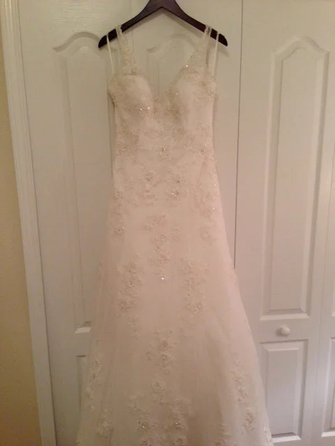 Save Like Never Before!Robin Jillian Fully beaded A-line gown with sweetheart neckline