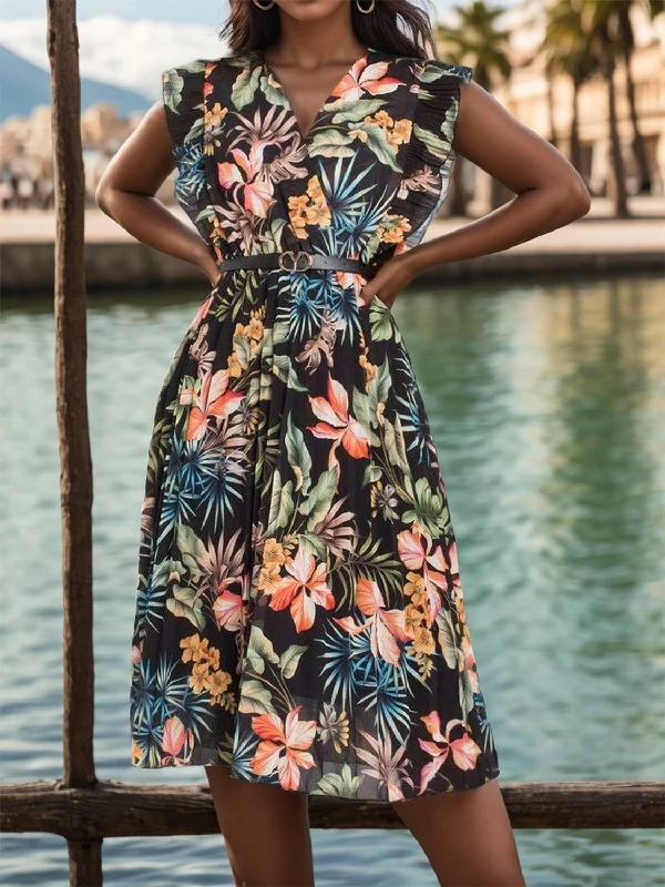 Buy More, Pay Less!Flirty ruffled dress - cap sleeves