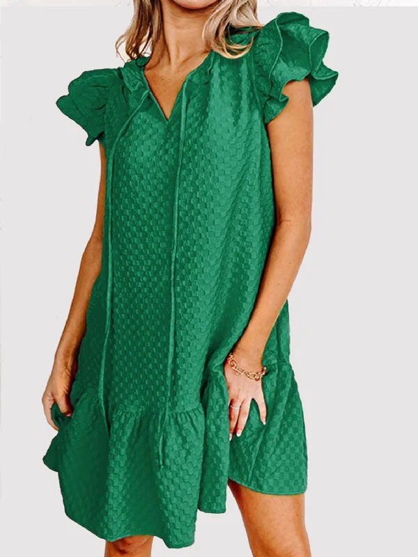 Incredible Savings Inside!Ruffled tie neck dress - chic style