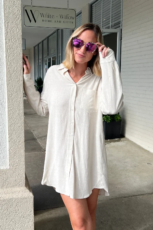 Get More for Less![Z Supply] Sand Dune Button Front Long Sleeve Dress