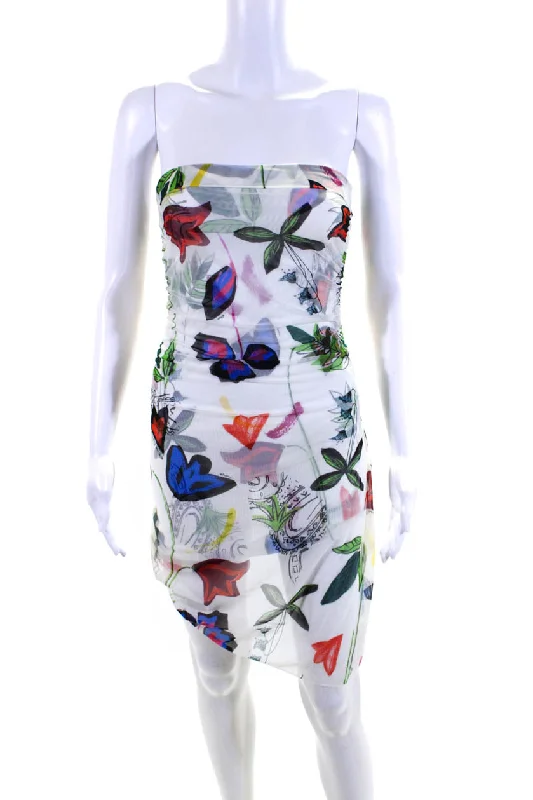 Your Shopping Wish, Our Discount Command!Shan Womens White Floral Pull On Layered Slit Sleeveless Mini Dress Your Shopping Wish, Our Discount Command!Shan Womens White Floral Pull On Layered Slit Sleeveless Mini Dress