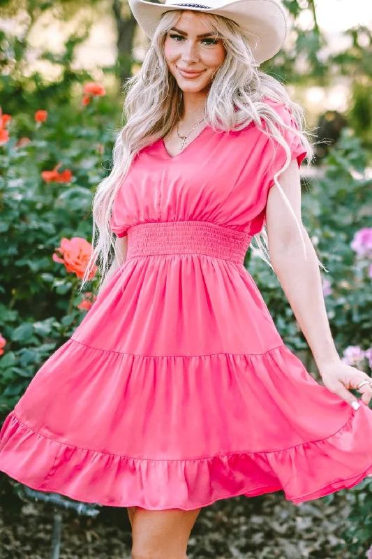 Best Deals Just for You!Chic smocked v-neck dress