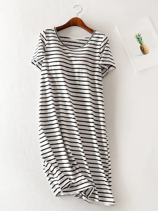 Mega Sale Happening Now!Chic striped short sleeve dress