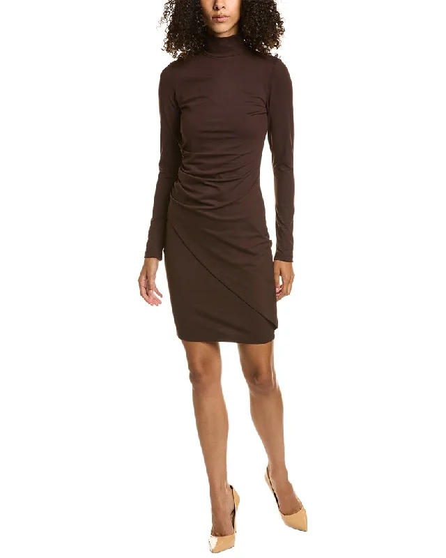 Only a Few Left – Order Now!susana monaco Mock Neck Overlap Gathered Mini Dress