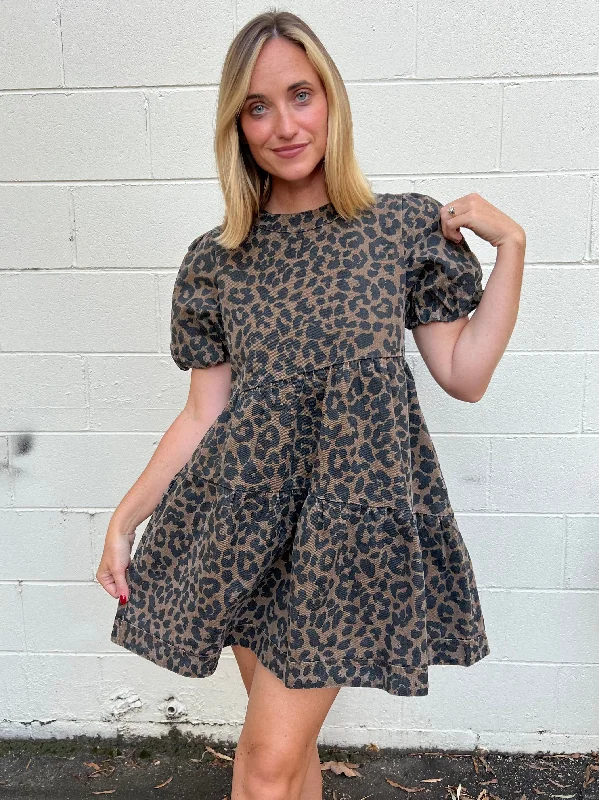 Enjoy Huge Discounts Now!Take Control Short Sleeve Leopard Dress