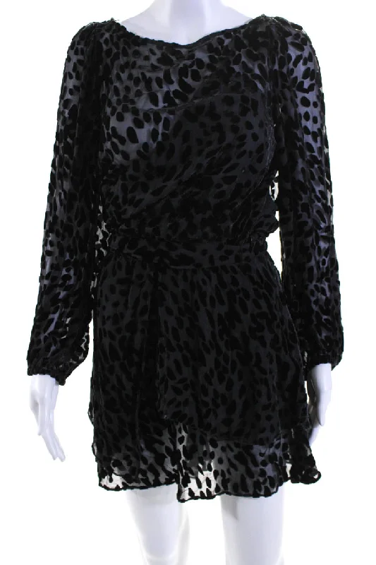 Score Big Savings Today!Tanya Taylor Women's Round Neck Long Sleeves Drop Waist Mini Dress Black Score Big Savings Today!Tanya Taylor Women's Round Neck Long Sleeves Drop Waist Mini Dress Black