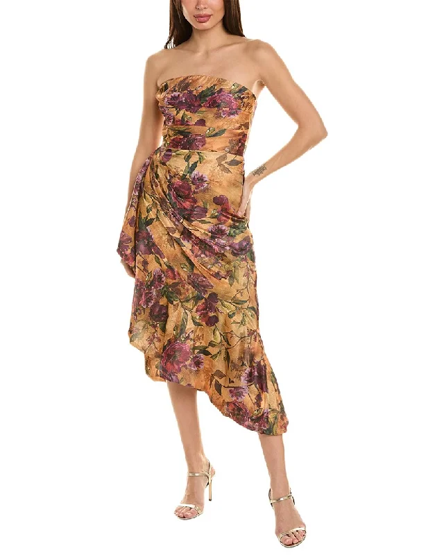 Find the Best Deals Here!Theia Asymmetric Midi Dress