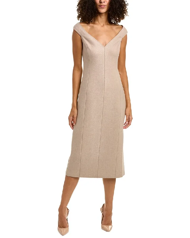 Save More Than Ever!Theory Paneled Wool Midi Dress