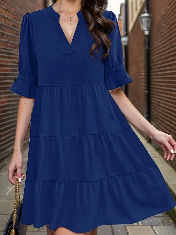 Exclusive Offers You’ll Love!Tiered half sleeve dress - elegant design