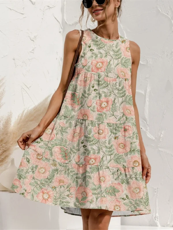 Lowest Prices Guaranteed!Chic sleeveless tiered dress - size S-XL