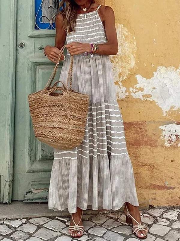 Your Best Deals Are Here!Chic striped sleeveless cami dress
