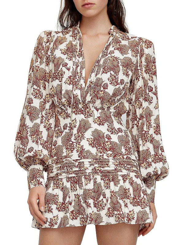 Your Chance to Save is Now!Tilly Womens Printed Cut-Out Back Mini Dress