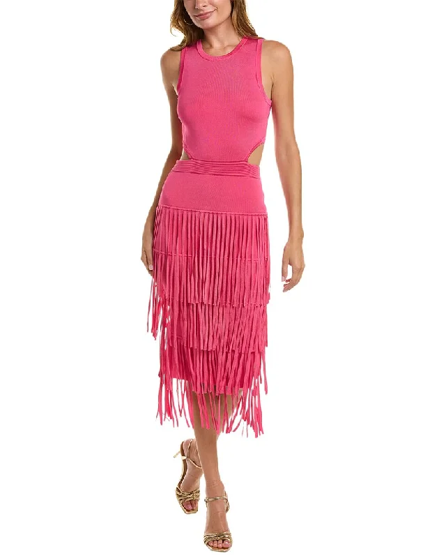 Limited-Time Price Drop!Toccin Fringe Racerback Midi Dress