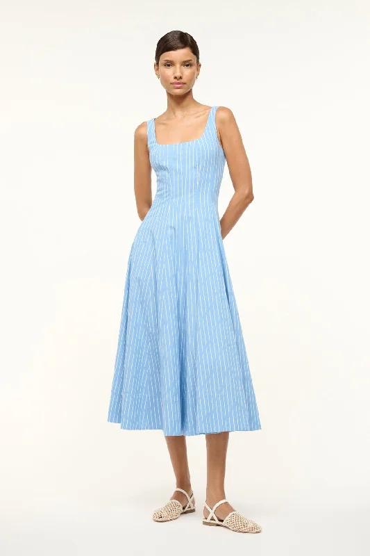 Your Discount is Waiting!WELLS DRESS | AZURE PINSTRIPE