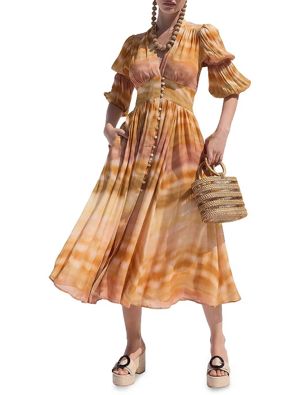 Your Dream Deal is Here!Willow Womens Tie-Dye V-Neck Midi Dress