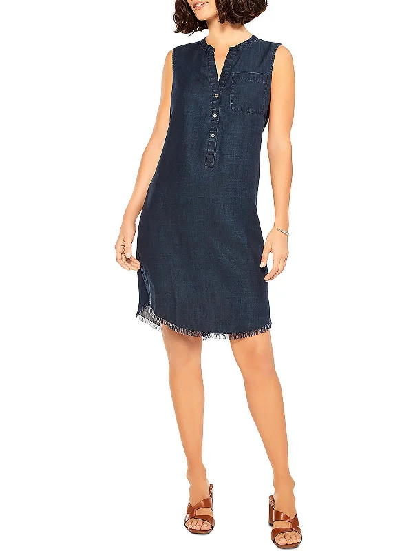 Exclusive Savings This Week!Womens Chambray Sleeveless Mini Dress