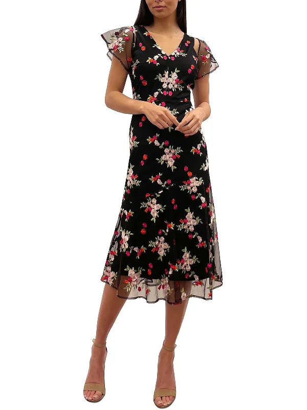 Buy More, Save More!Womens F;pra; Embroidered Midi Dress