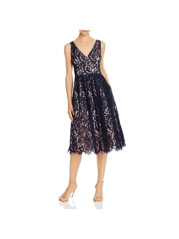 Buy One, Get One Free!Buy One, Get One Free!Womens Floral Lace Cocktail Midi Dress