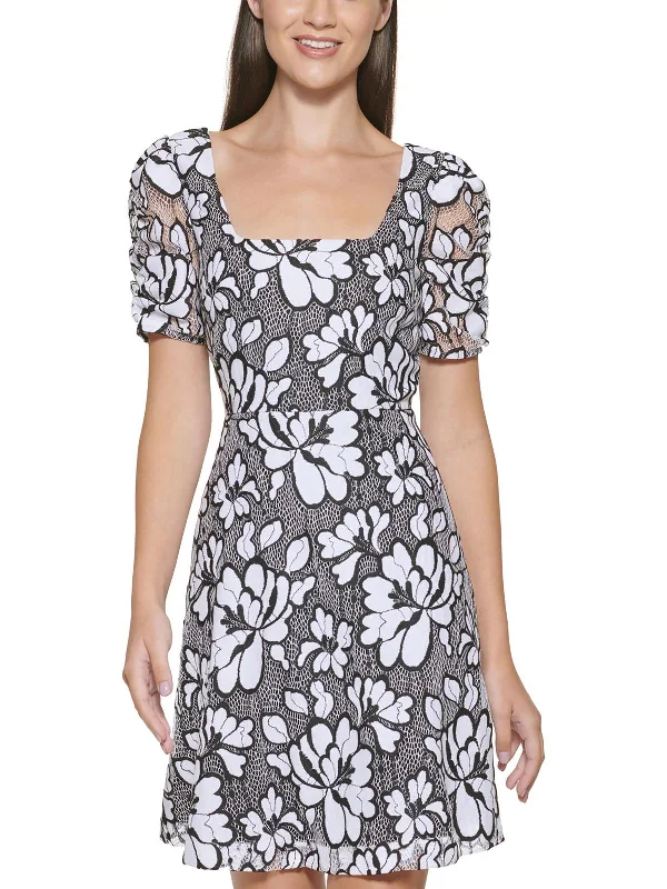 Limited Time Offer!Womens Floral Lace Mini Dress