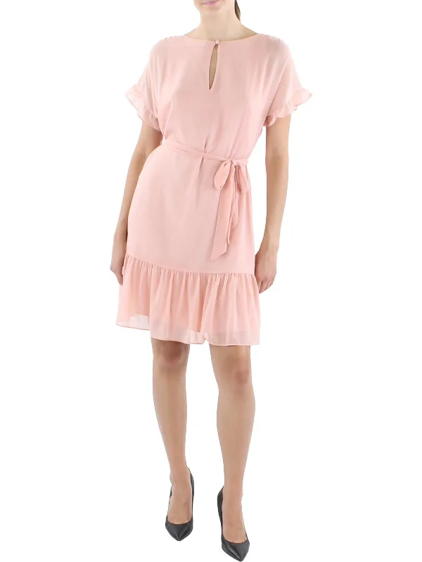 Shop More, Spend Less!Womens Keyhole Mini Midi Dress