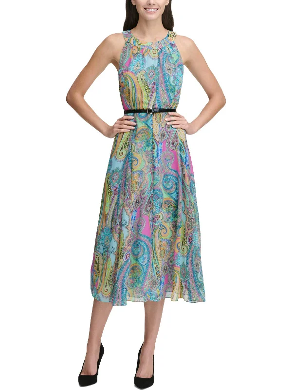 Buy More, Save More!Womens Paisley Sleeveless Midi Dress