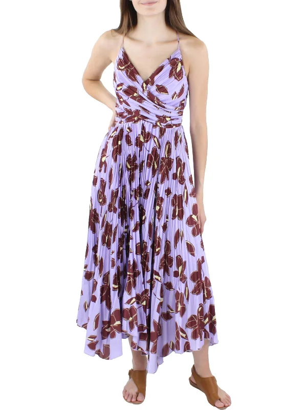 Find Your Perfect Deal Today!Womens Pleated Wrap Midi Dress