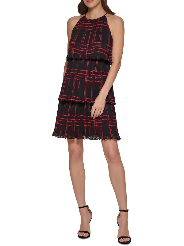 Biggest Sale of the Season!Womens Printed Ruffle Midi Dress
