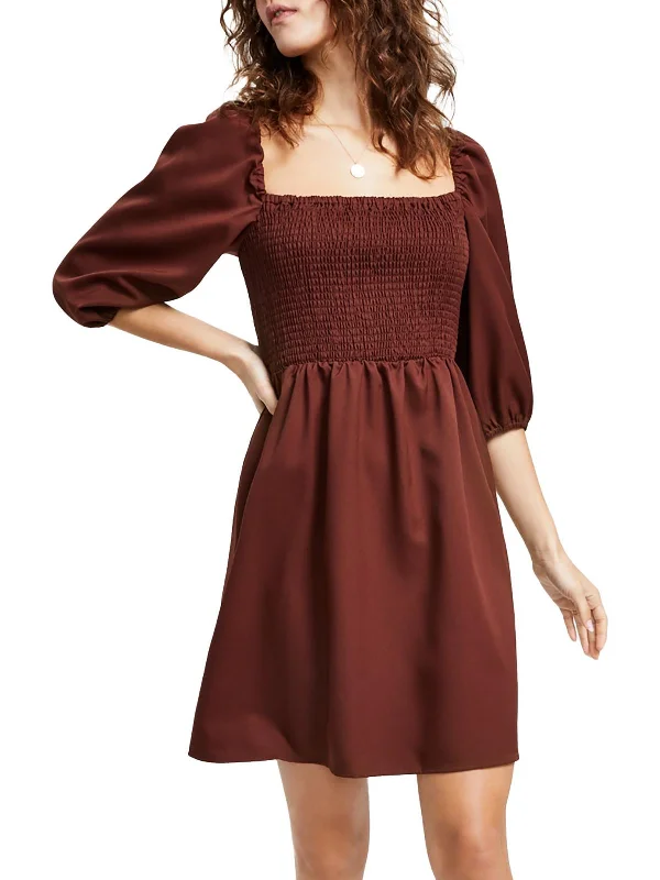 Save Like Never Before!Womens Smocked Short Mini Dress
