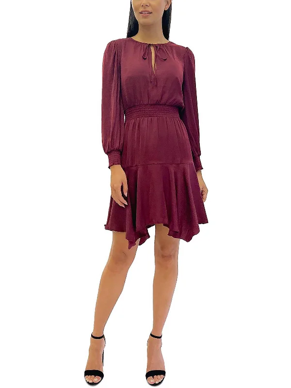 Act Fast – Limited Time Savings!Womens Tie Neck Short Mini Dress