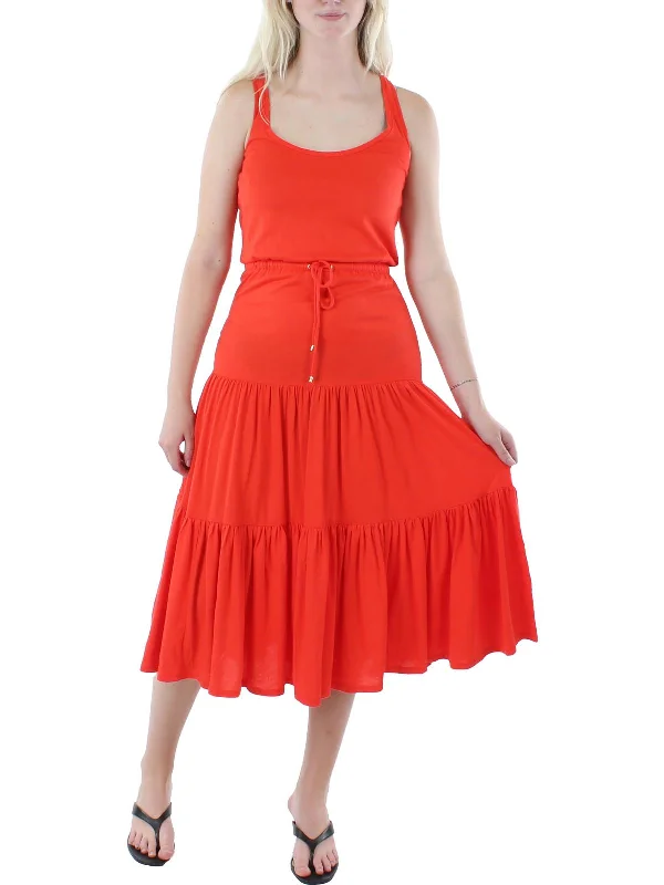 Don’t Wait – Deals Won’t Last!Womens Tiered Sleeveless Midi Dress