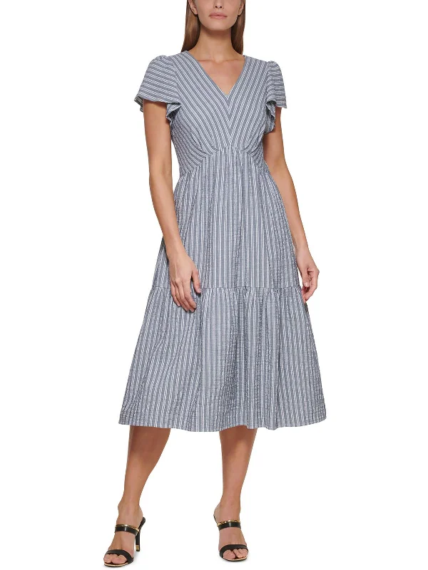 Only a Few Left – Order Now!Womens Tiered V-Neck Midi Dress
