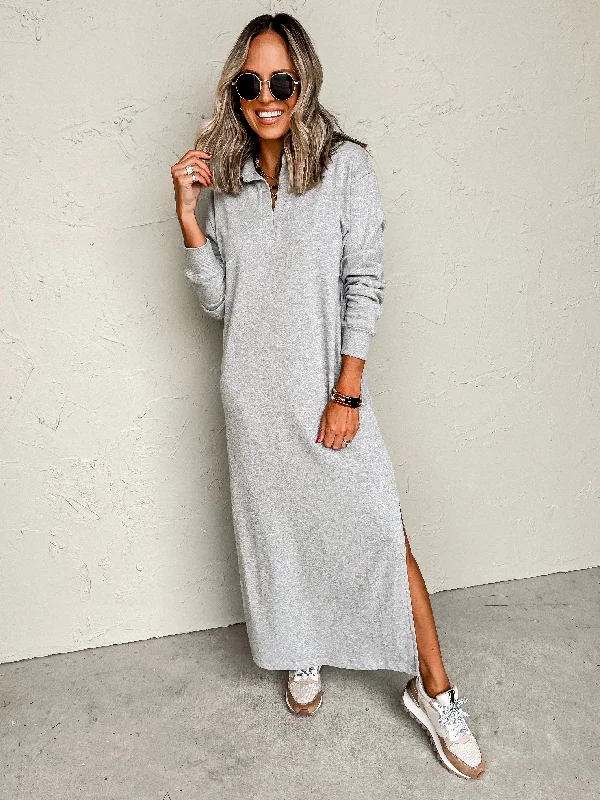 Score Huge Discounts Today![Z Supply] Aspen Maxi Sweatshirt Dress-Classic Heather Grey