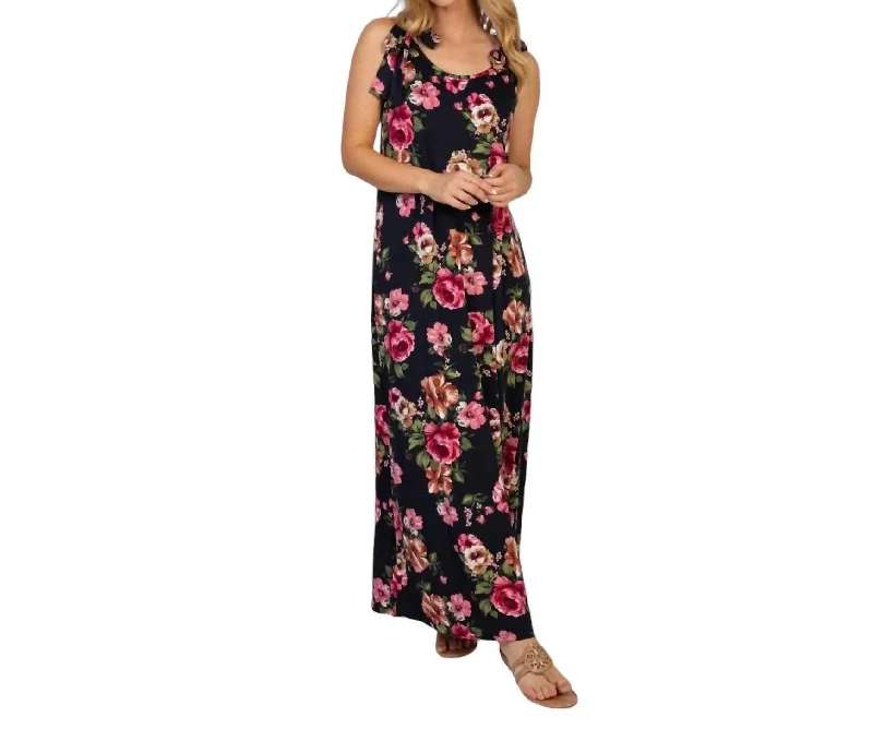 Hurry! While Supplies Last!Alex Floral Maxi Dress In Black/multi