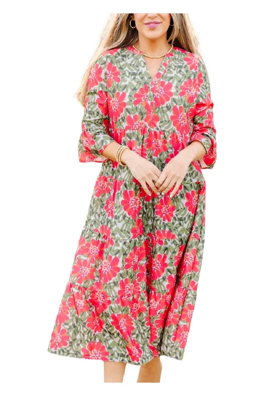 Limited Edition, Limited Price!Benette Maxi Dress In Wildflower Olive