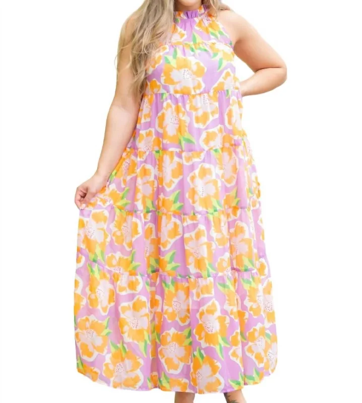 Amazing Prices You Can’t Resist!Bethany Maxi Dress In Sea Flower Lilac