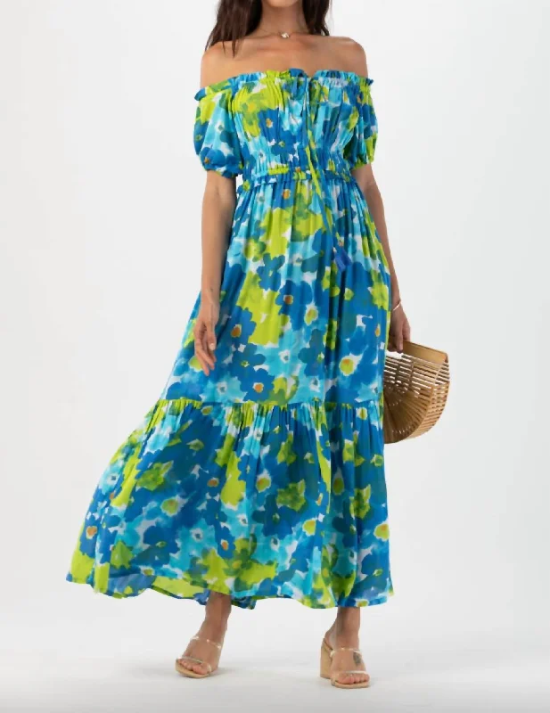 Limited Deals, Unlimited Savings!Blossom Maxi Dress In Water Color Dreams Blue