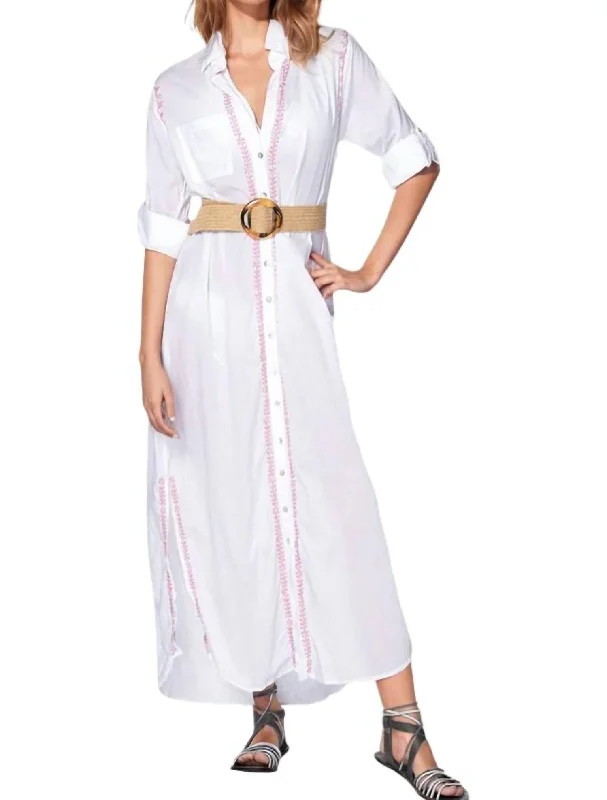 Huge Price Cuts Await!Boyfriend Chambray Maxi Dress In Dusty Rose
